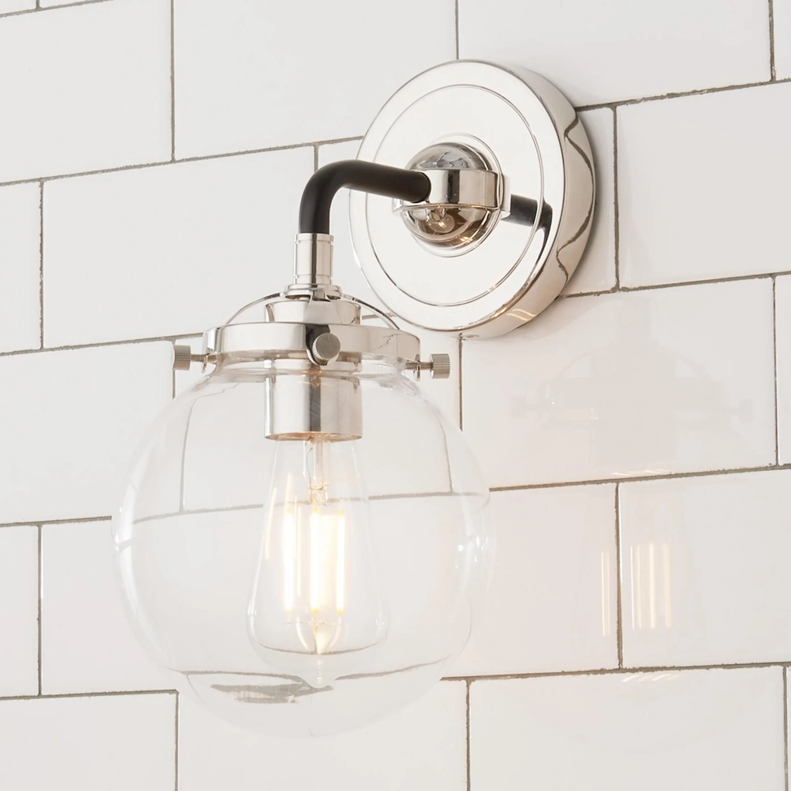 Mod Mix Clear Globe Sconce