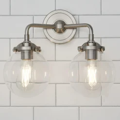 Mod Mix Clear Globe Vanity Light - 2 light