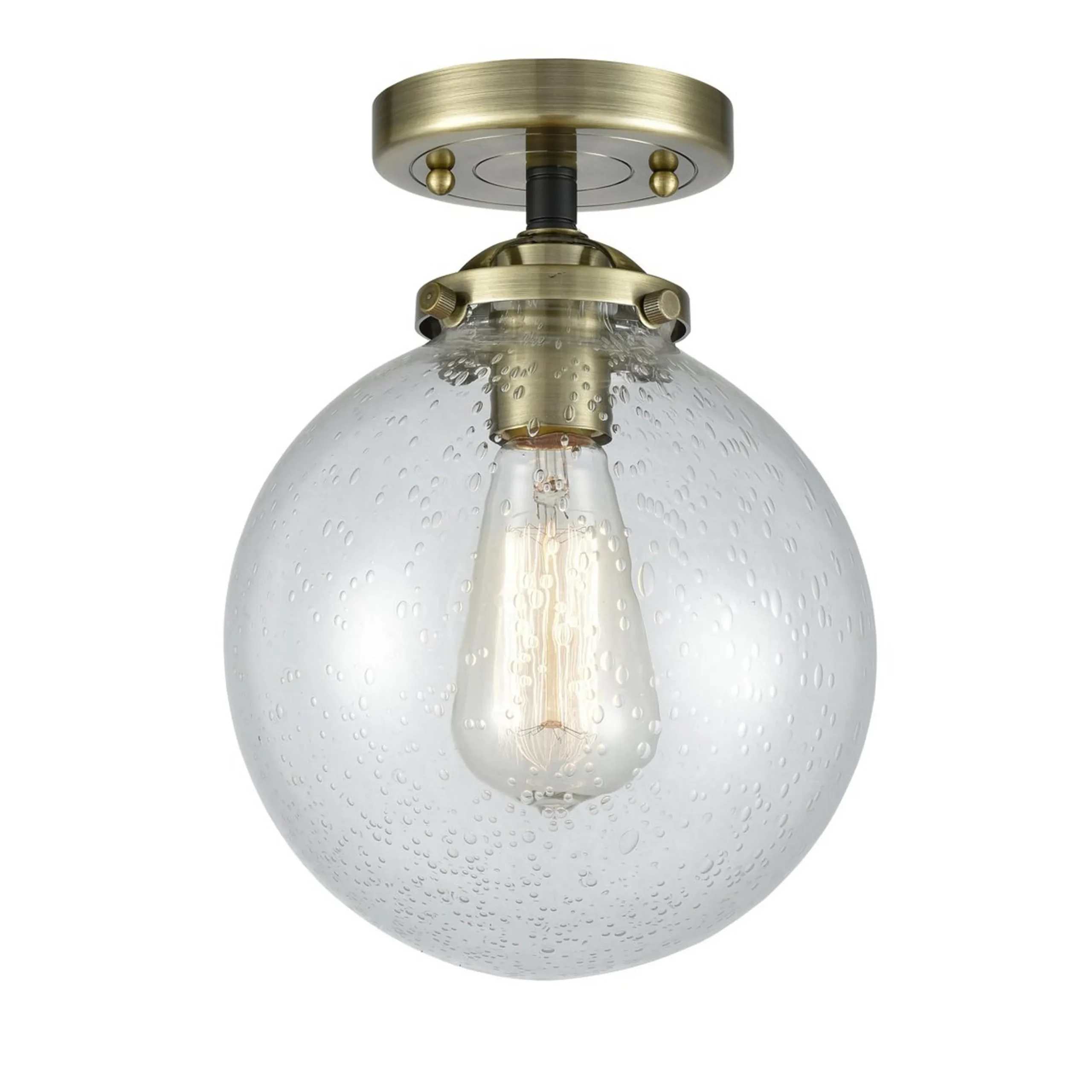 Mod Mix Seeded Globe Semi-Flush Ceiling Light - Large