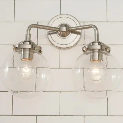 Mod Mix Seeded Globe Vanity Light - 2 light