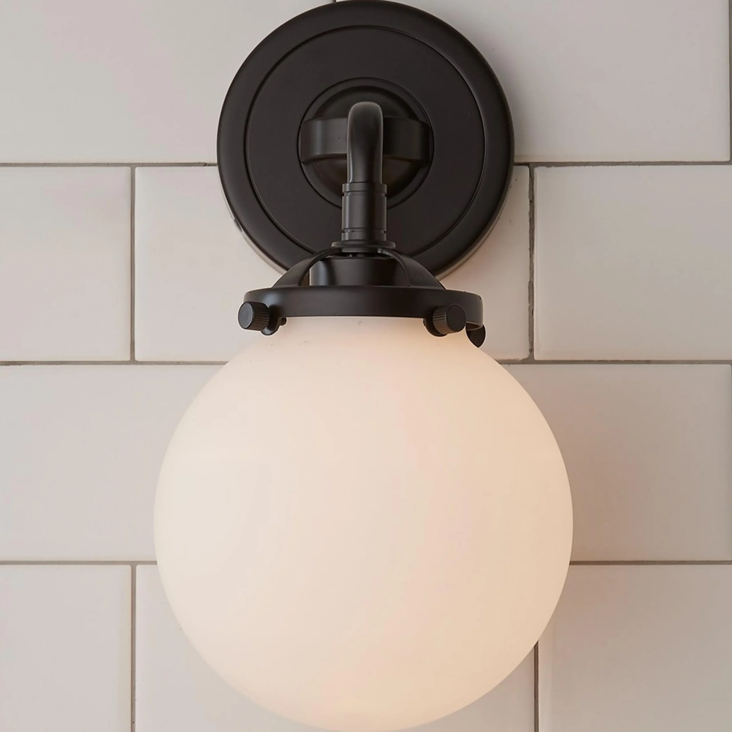 Mod Mix White Globe Sconce