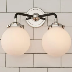 Mod Mix White Globe Vanity Light - 2 light