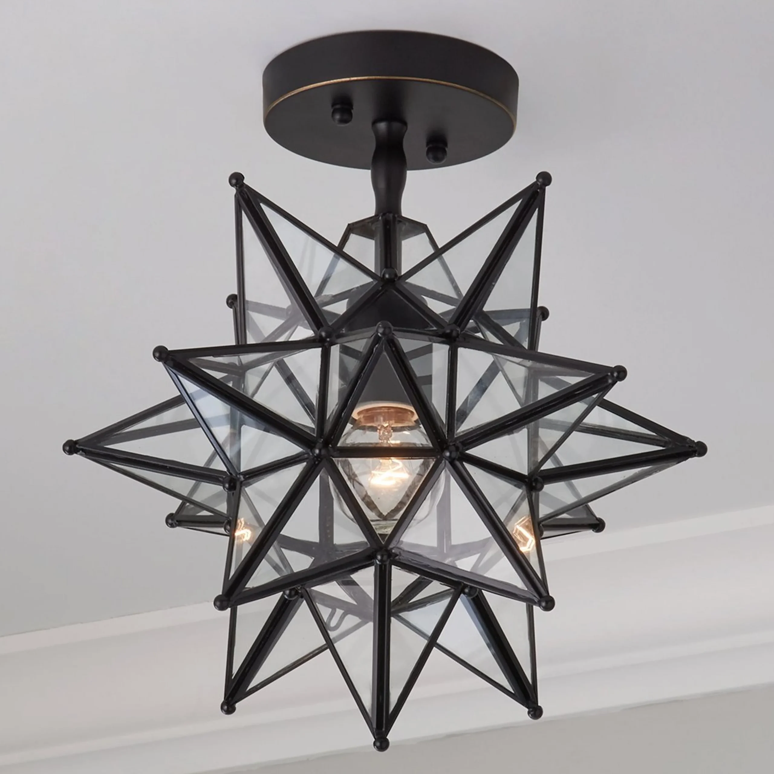 Moravian Star Semi-Flush Ceiling Light