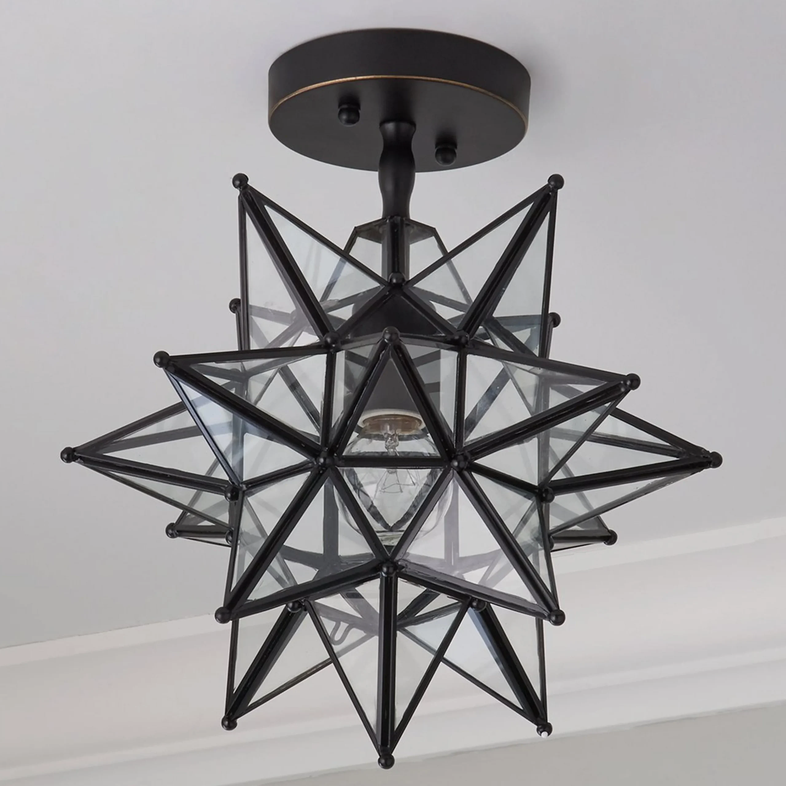Moravian Star Semi-Flush Ceiling Light