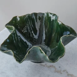 Mottled Ruffle Bowl