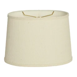 14" Natural Burlap Oval Drum Shade