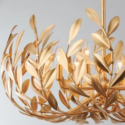Olive Leaf Blooming Chandelier - 6 Light