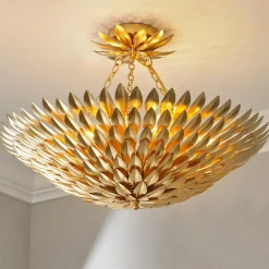 Olive Leaf Convertible Chandelier - 6 Light