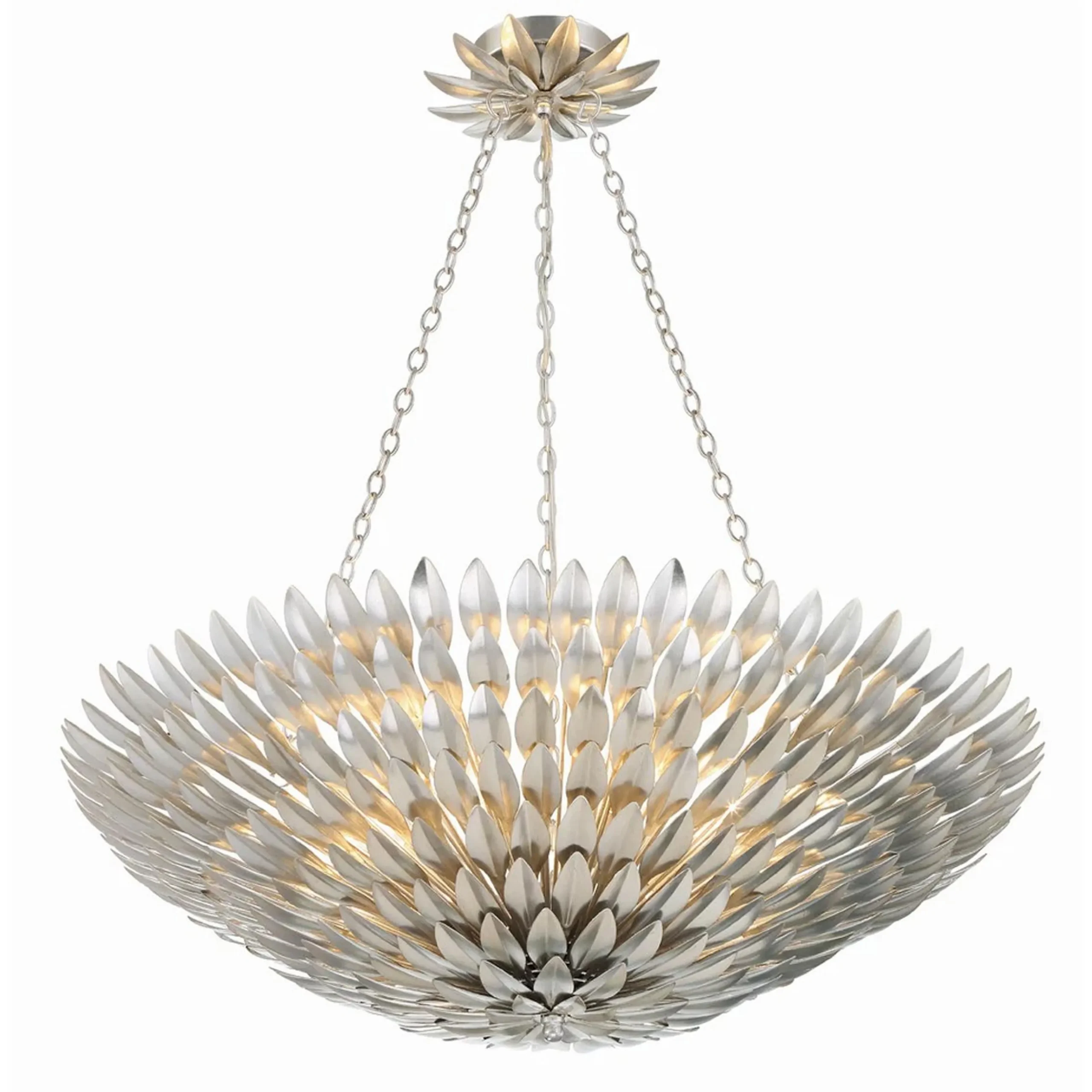Olive Leaf Convertible Chandelier - 6 Light