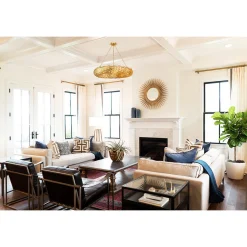 Olive Leaf Convertible Halo Chandelier - 34