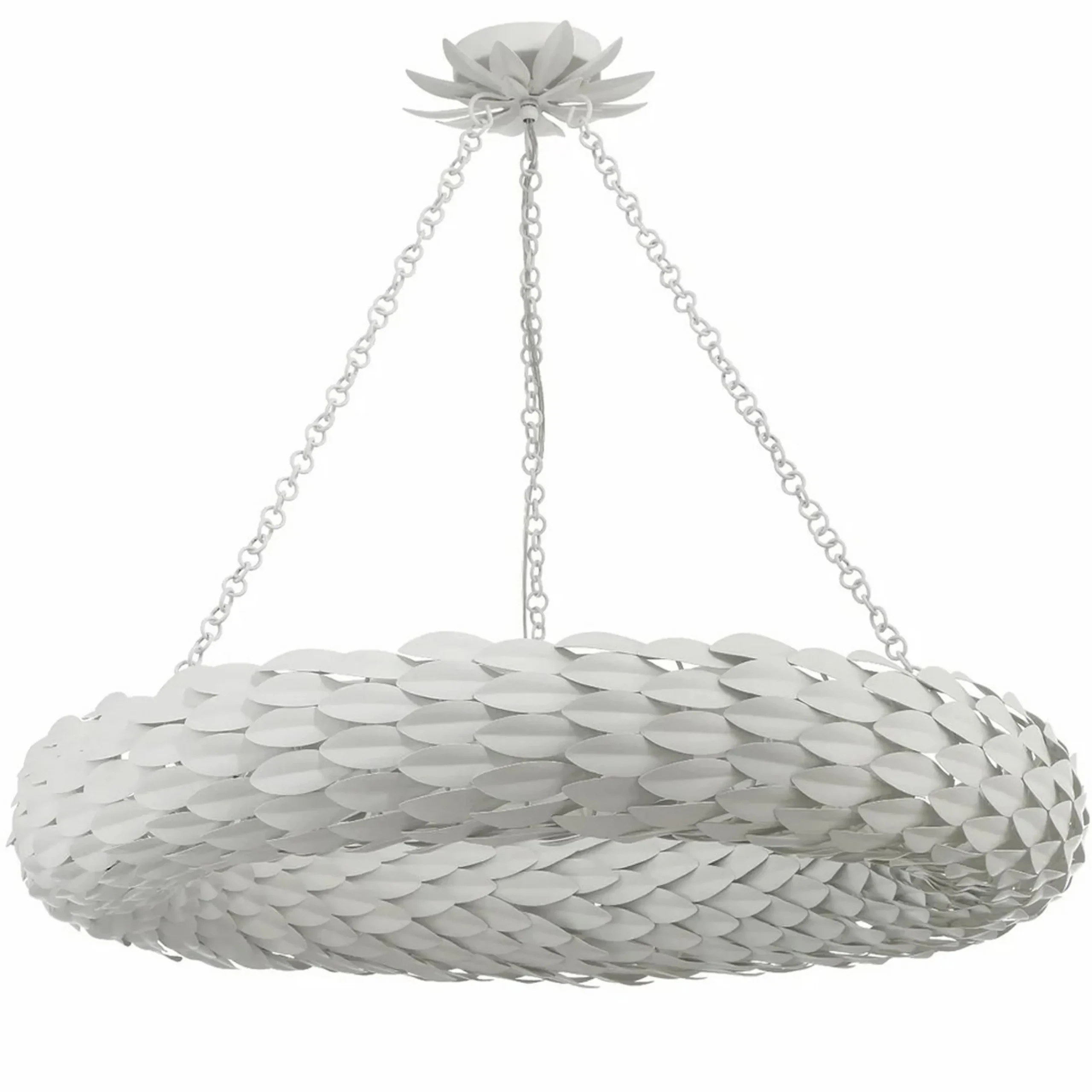 Olive Leaf Convertible Halo Chandelier - 34"