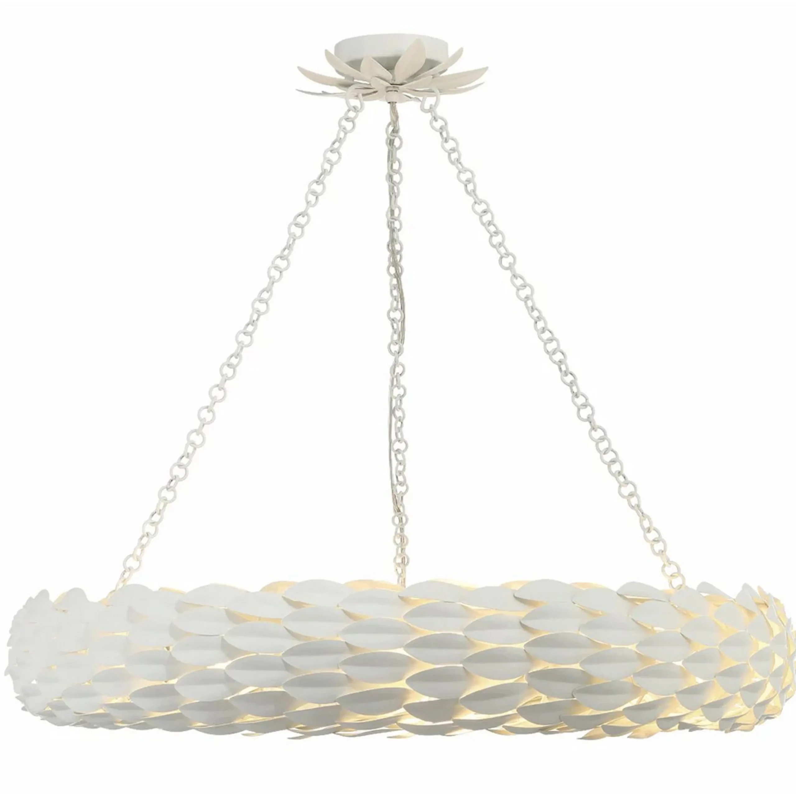 Olive Leaf Convertible Halo Chandelier - 34"