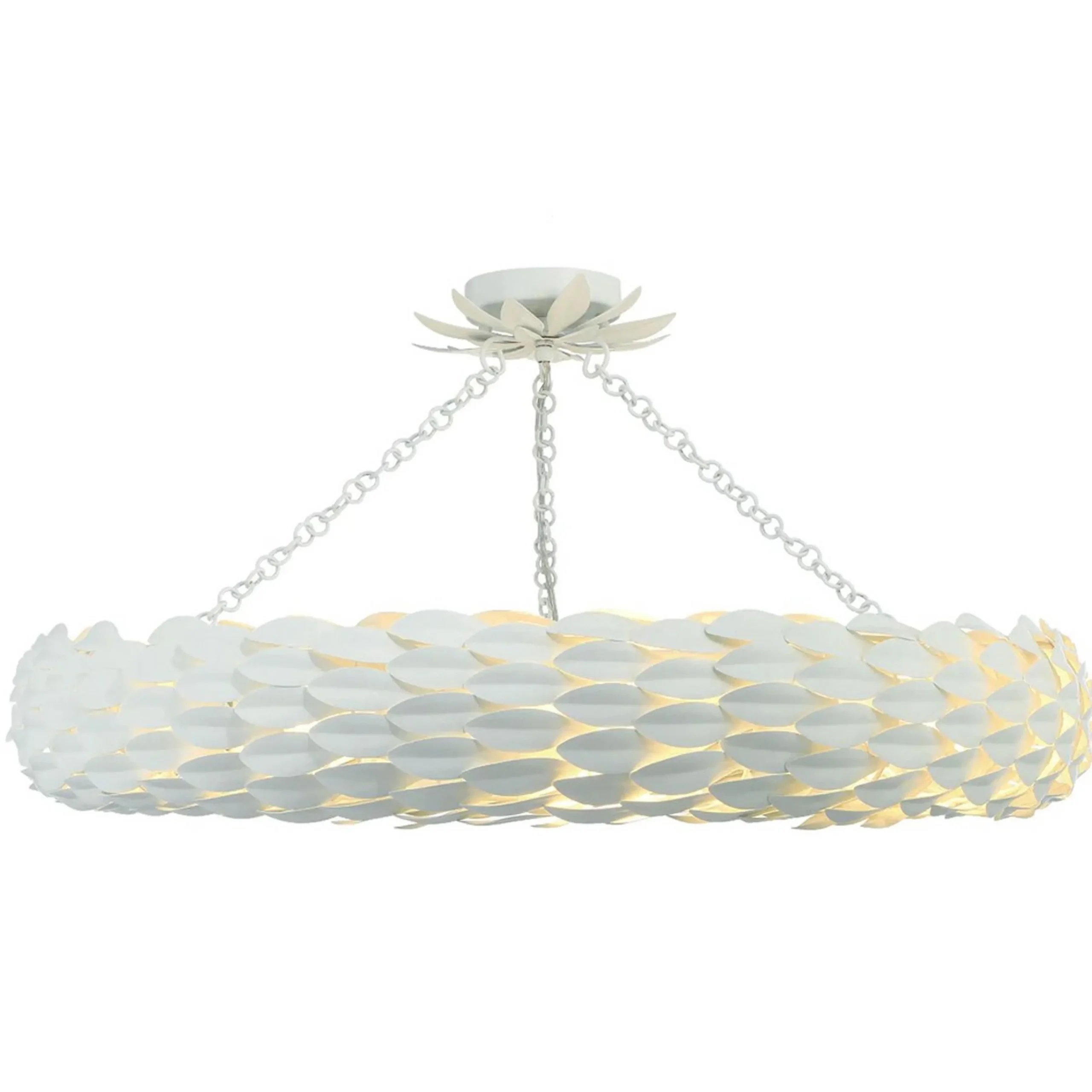 Olive Leaf Convertible Halo Chandelier - 34"