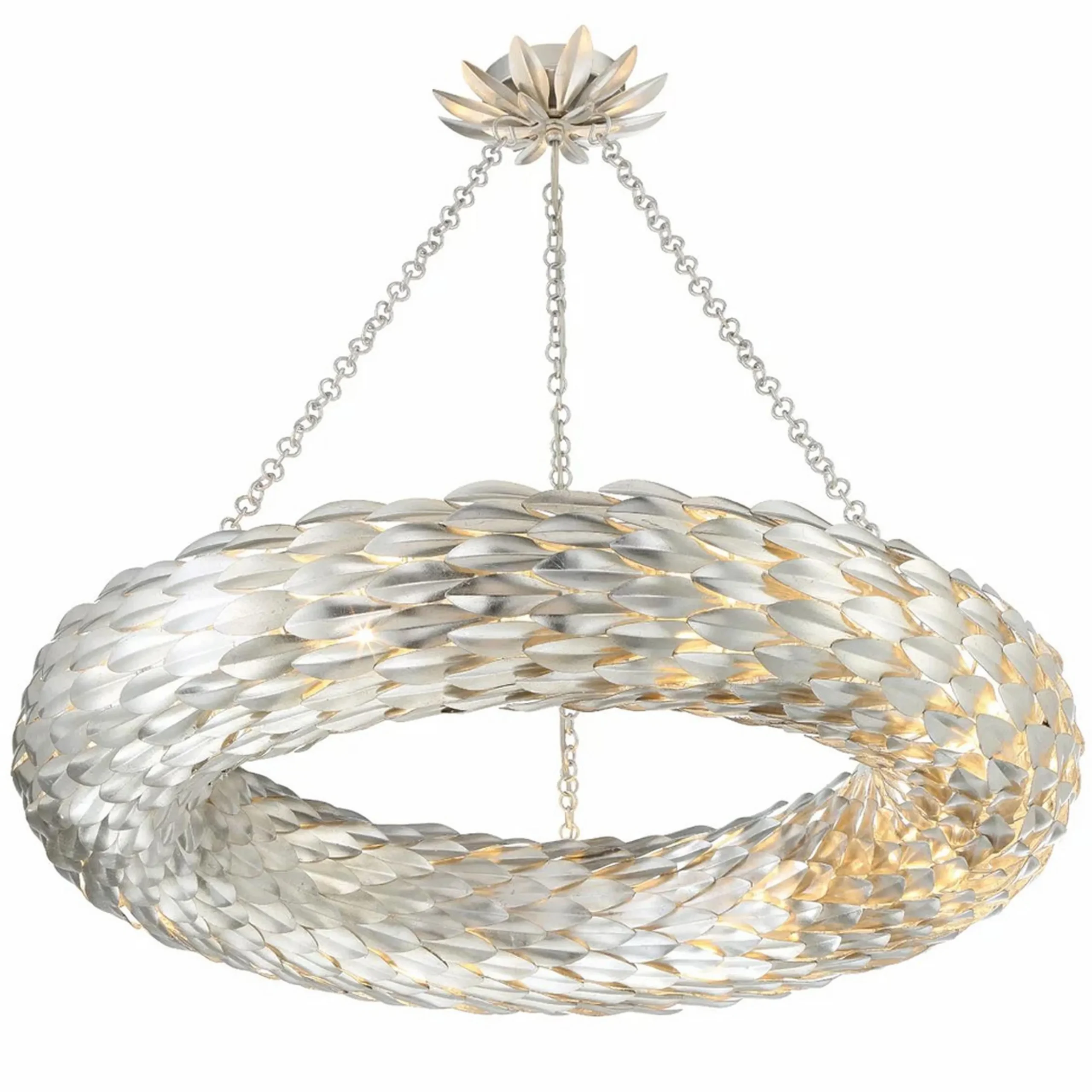 Olive Leaf Convertible Halo Chandelier - 24"