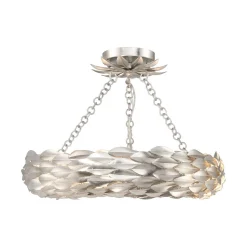 Olive Leaf Convertible Halo Chandelier - 18"