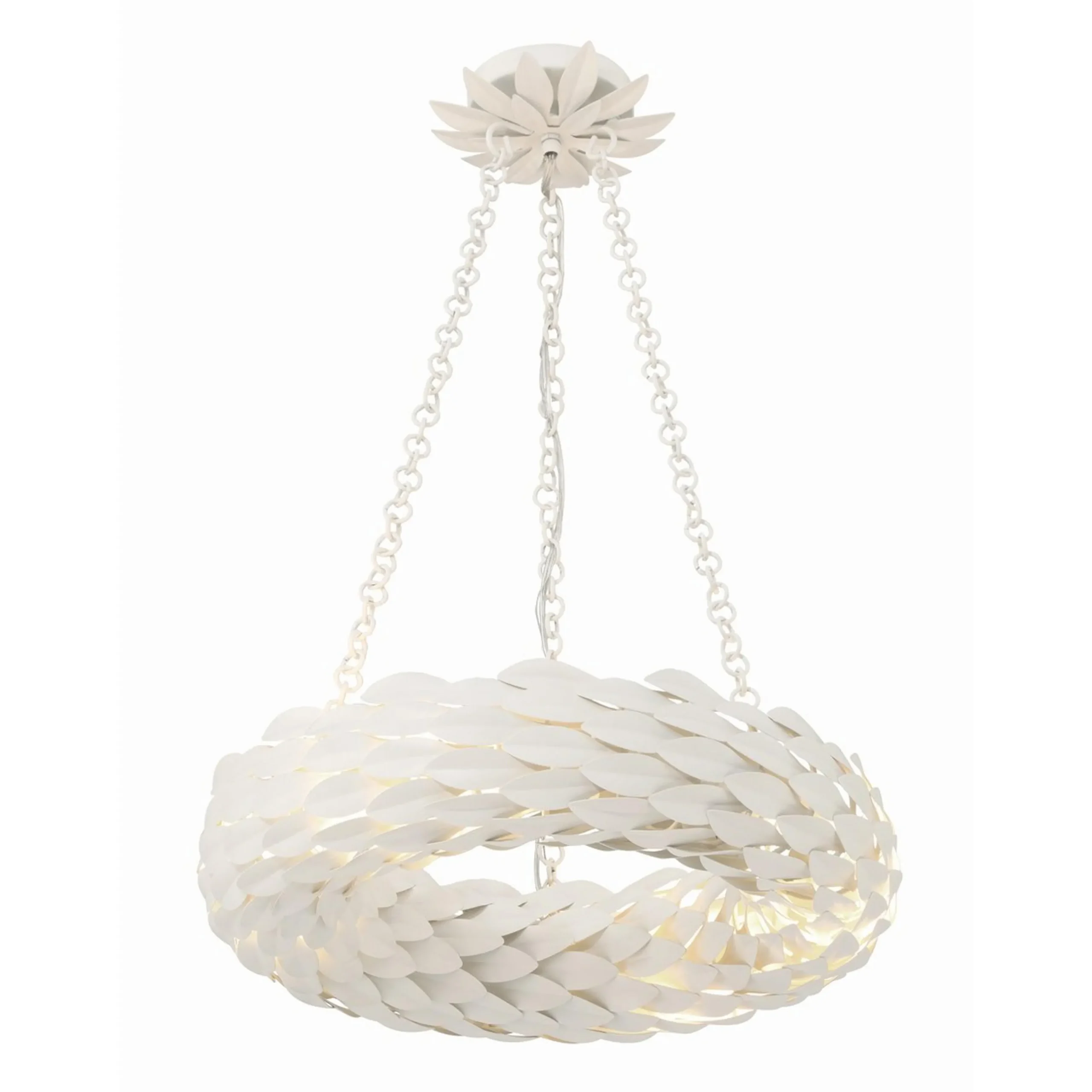 Olive Leaf Convertible Halo Chandelier - 18"