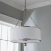 Olive Leaf Drum Shade Chandelier - 6 Light
