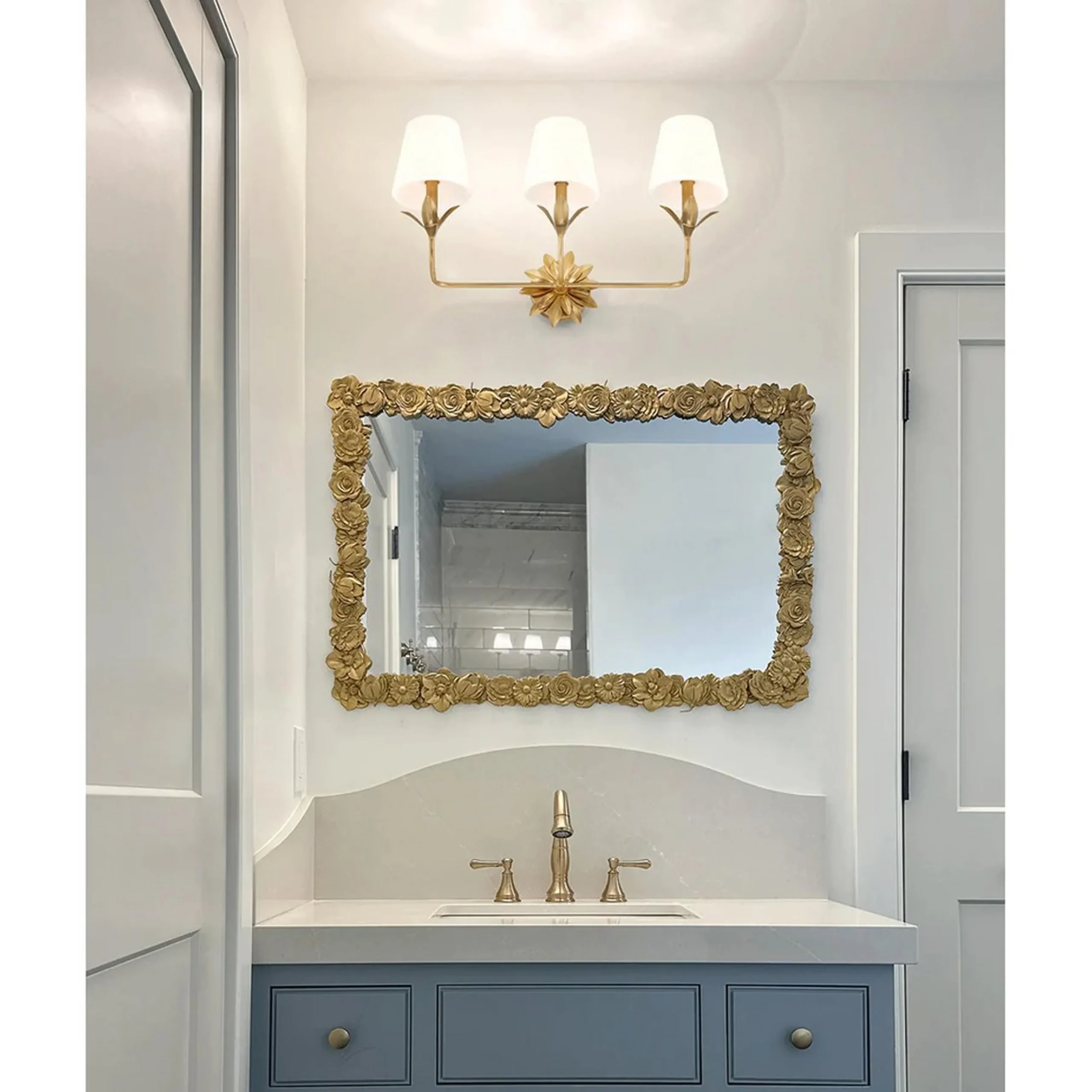 Olive Leaf Petal Vanity Light - 3 Light