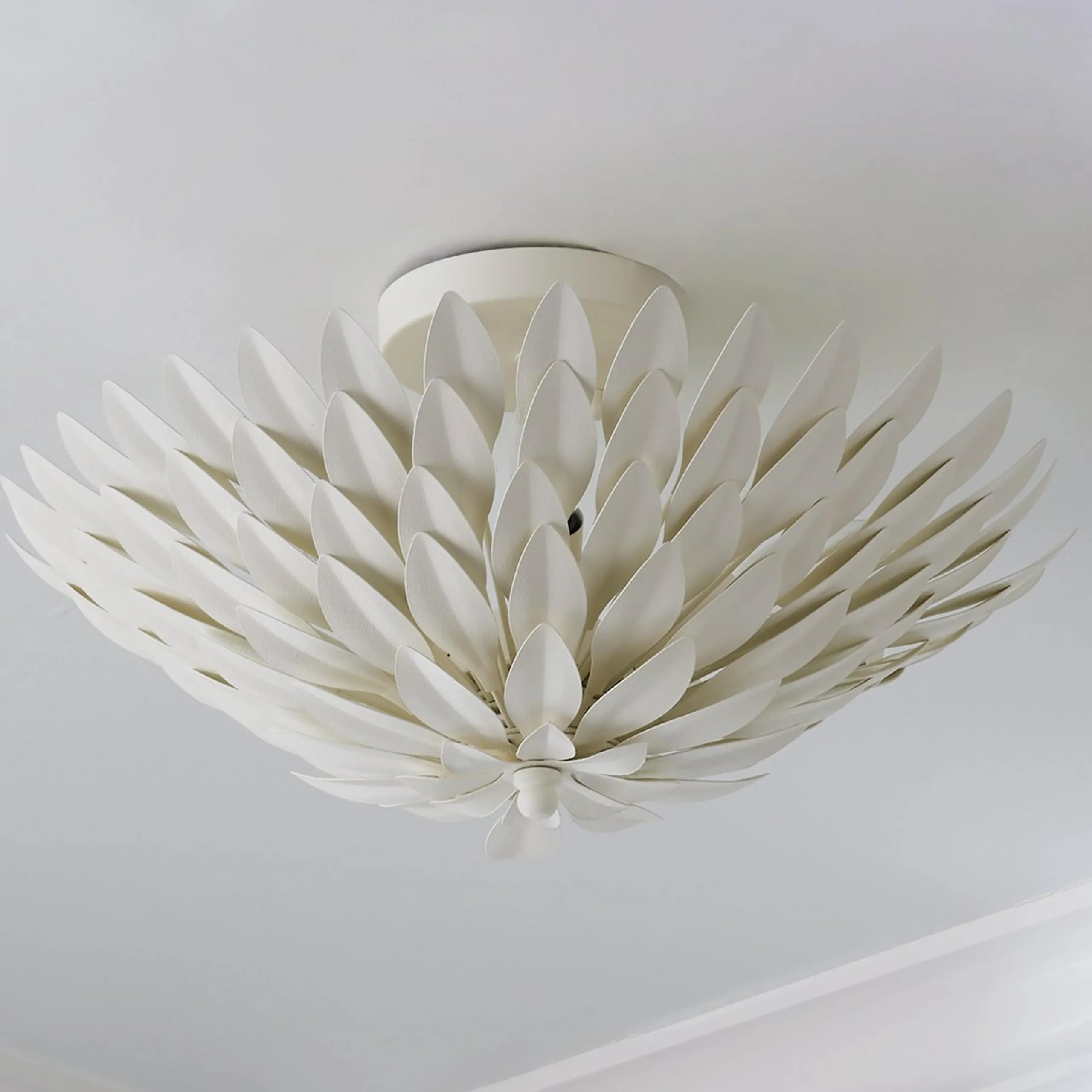 Olive Leaf Semi-Flush Ceiling Light - 4 Light