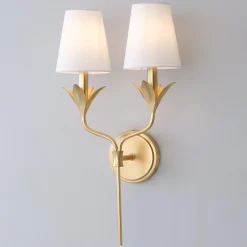 Olive Leaf Stem Sconce - 2 Light