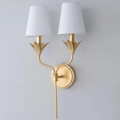 Olive Leaf Stem Sconce - 2 Light