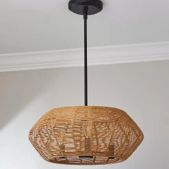 Organic Modern Rattan Chandelier - 3 Light