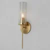 Pencil Arm and Crackle Glass Sconce