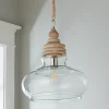 Pickled Wood and Clear Glass Pendant - Barbour Glass