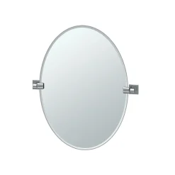 Pivoting Beveled Oval Mirror - Small