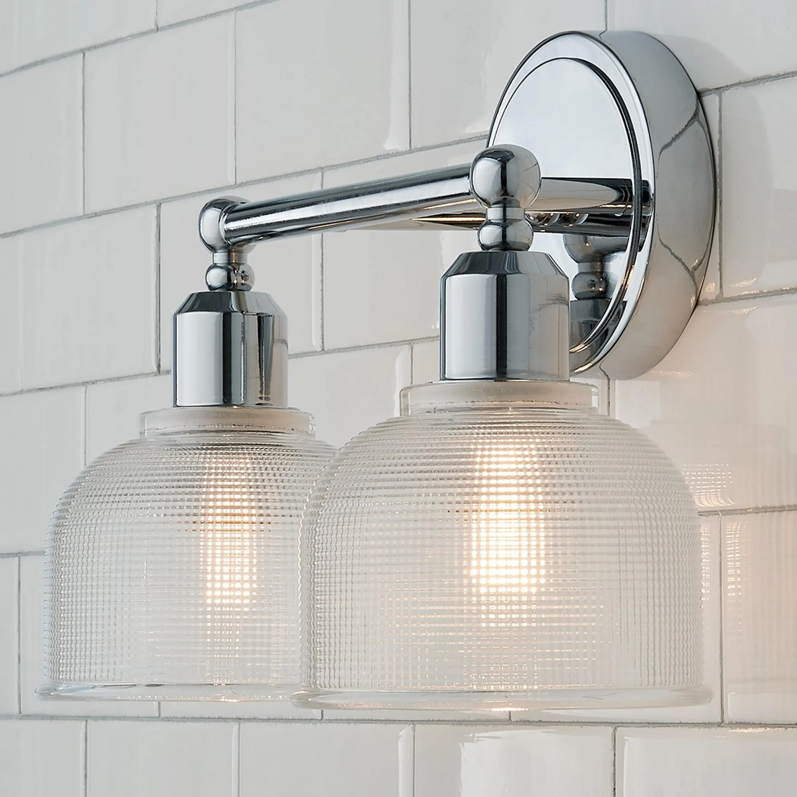 Prismatic Glass Vanity Light - 2 Light