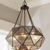 Prism Framed Mercury Glass Chandelier - 4 Light