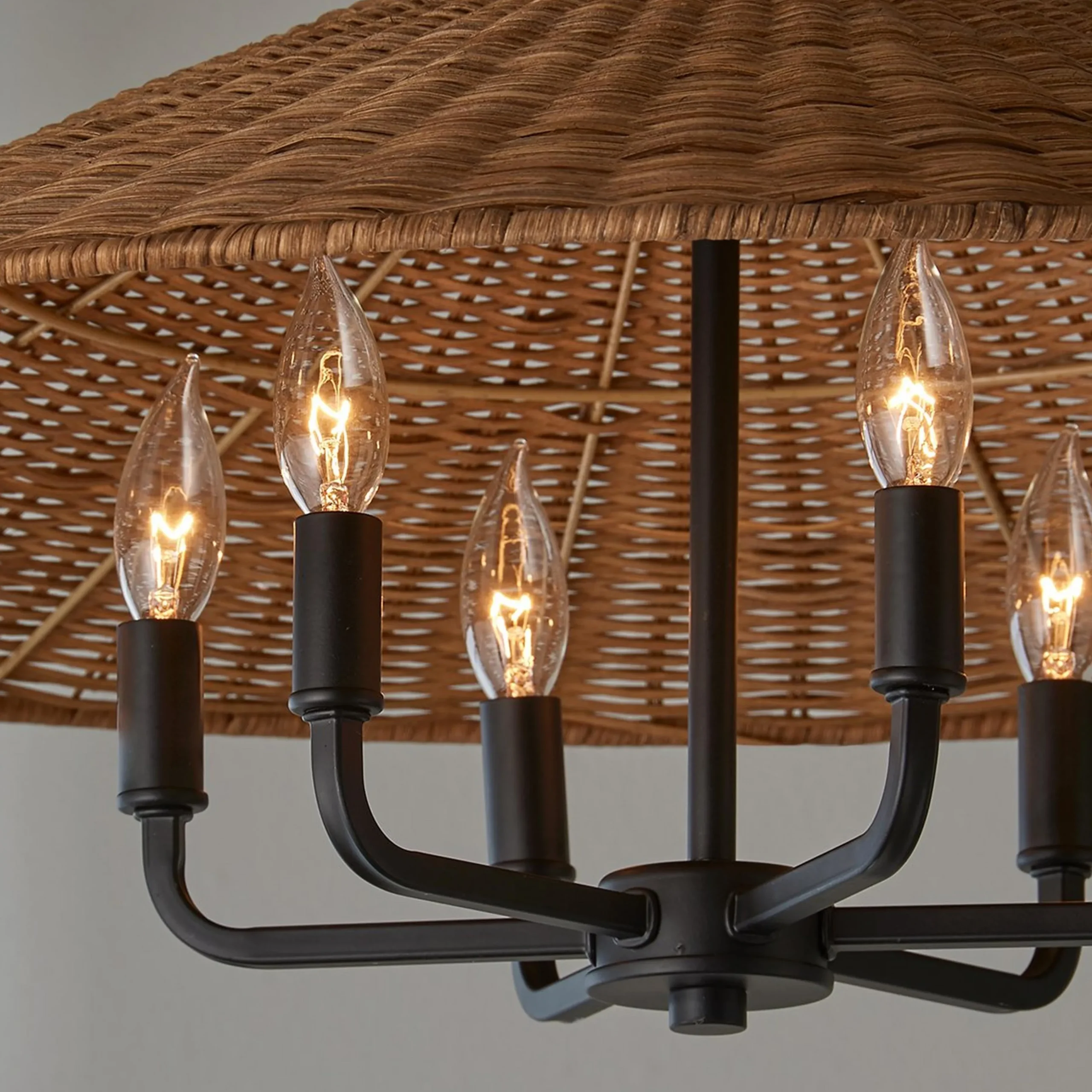 Rattan Shade Chandelier