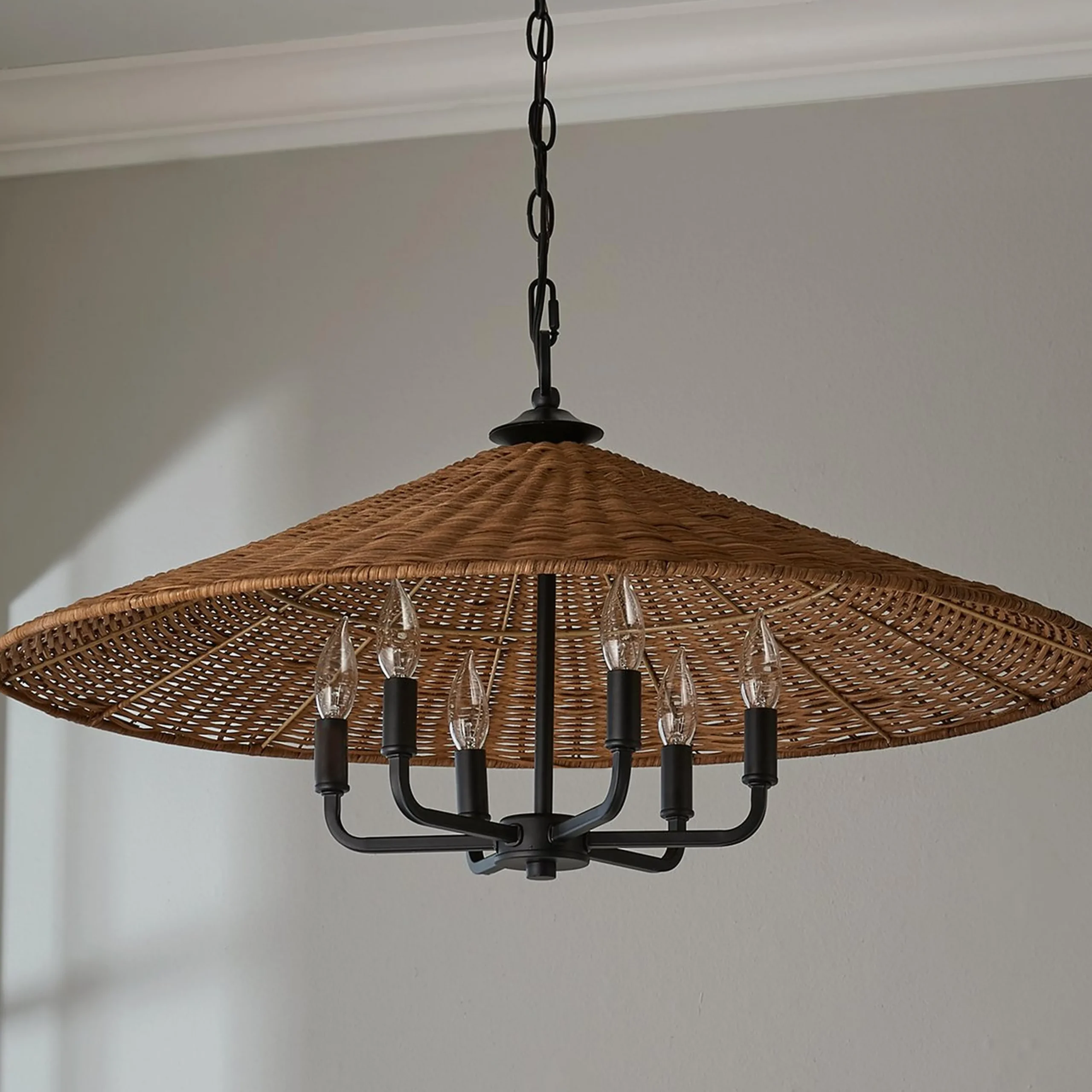 Rattan Shade Chandelier