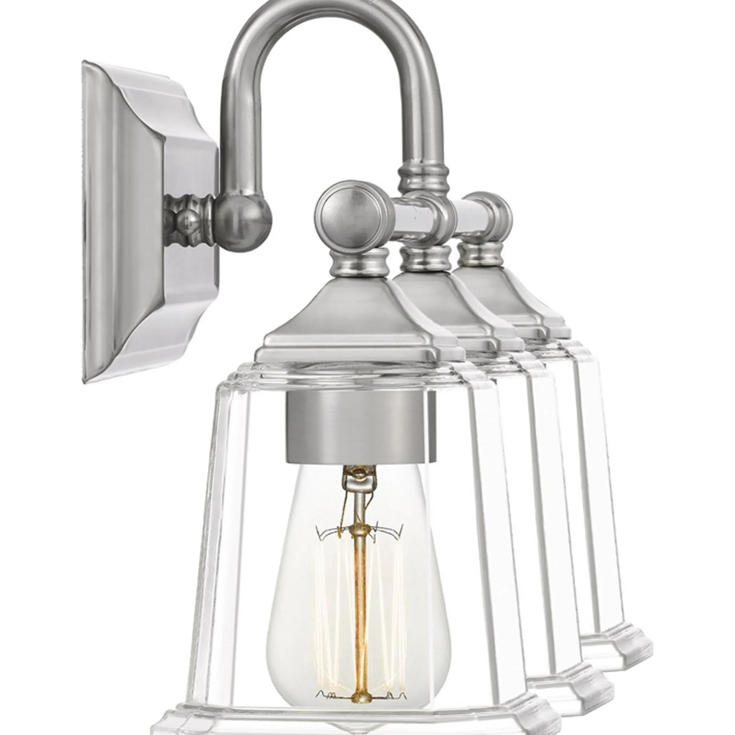 Refined Classic Vanity Light - 3 Light - Clear Glass