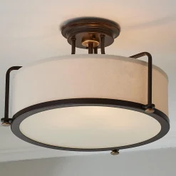 Refined Contemporary Textured Semi-Flush Ceiling Light
