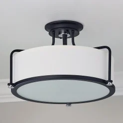 Refined Contemporary Textured Semi-Flush Ceiling Light