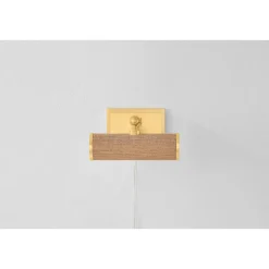 8" Retro Cylinder Picture Light - Grasscloth