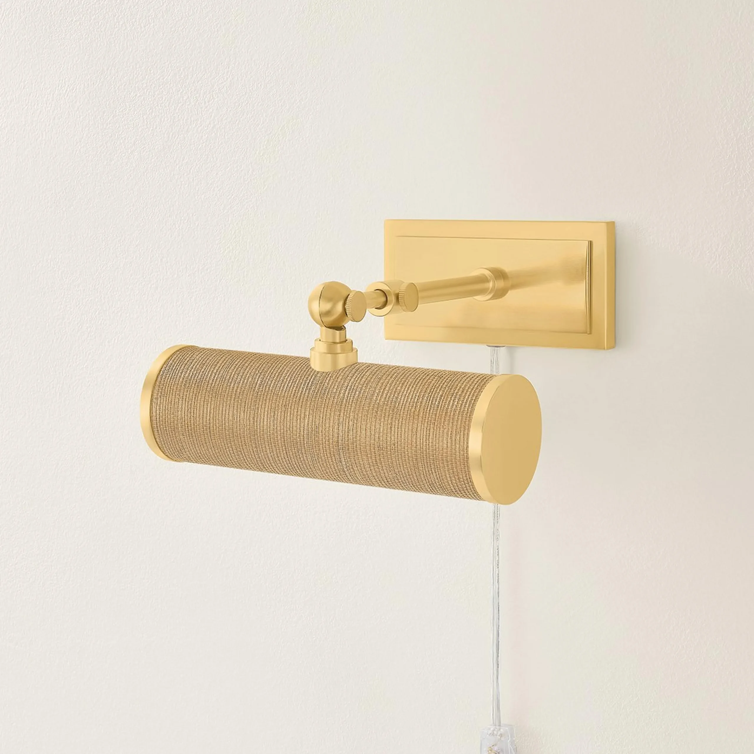 8" Retro Cylinder Picture Light - Grasscloth