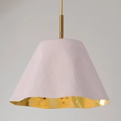 Ruffled Edge Hammered Metal Pendant