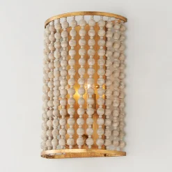 Rustic Beaded Cylinder Sconce