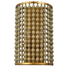 Rustic Beaded Cylinder Sconce