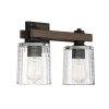Rustic Ripple Glass Vanity Light - 2 Light