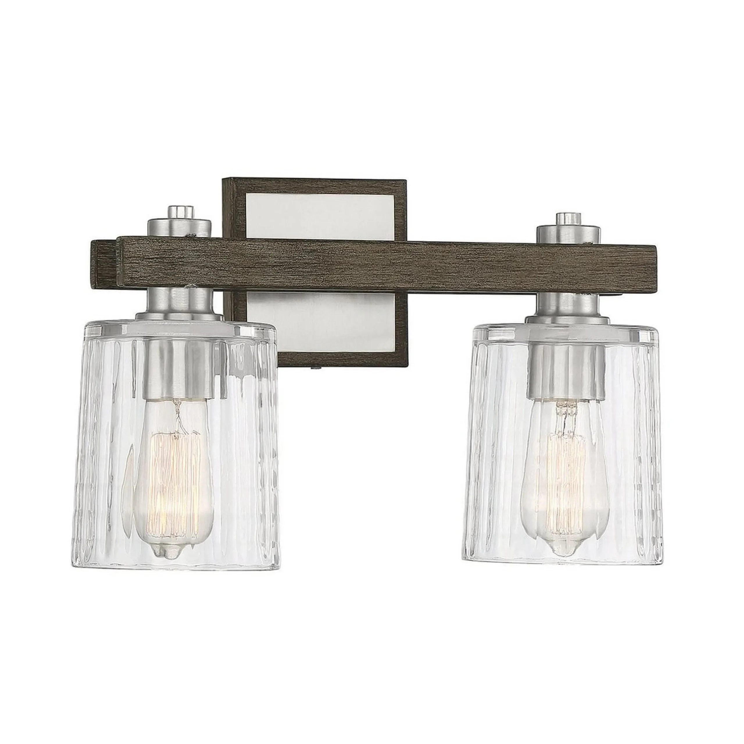 Rustic Ripple Glass Vanity Light - 2 Light