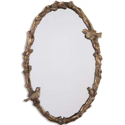 Rustic Vine and Bird Framed Mirror