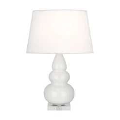 Sassy Ceramic Table Lamp - Lucite Base