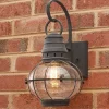 Seeded Glass Globe Outdoor Sconce - Medium
