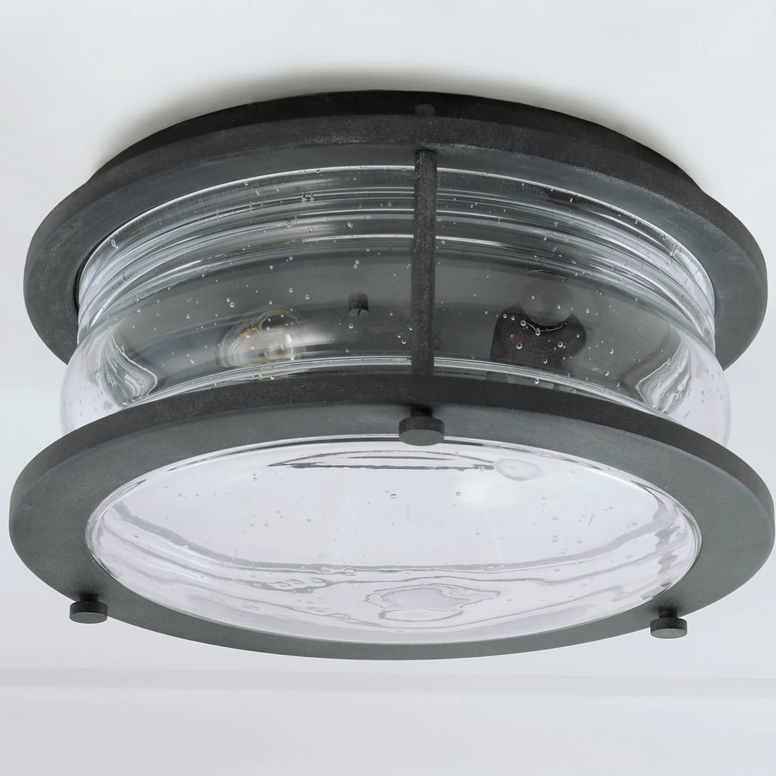 Seeded Glass Jar Outdoor Ceiling Light