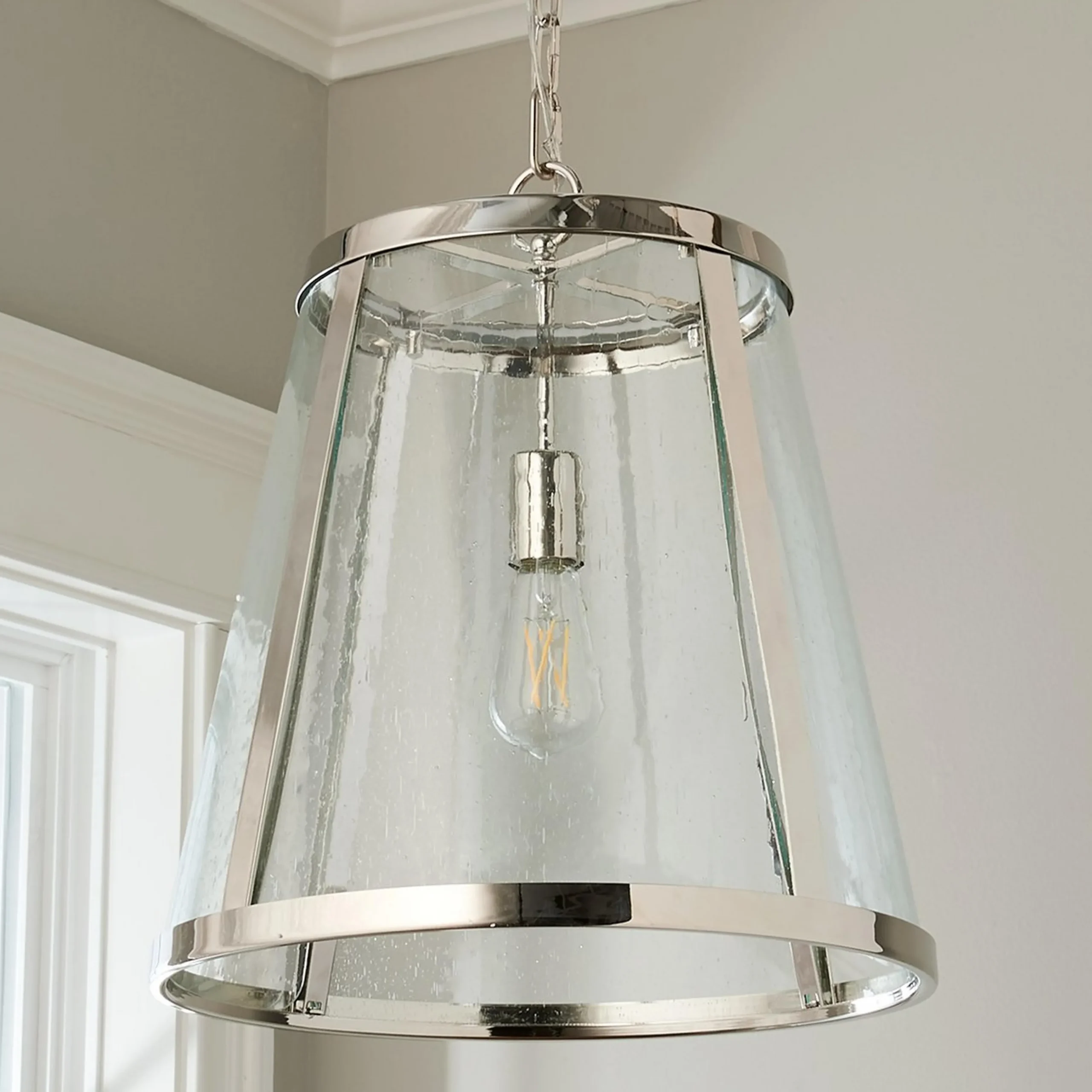 Seeded Glass Transitional Pendant - Medium