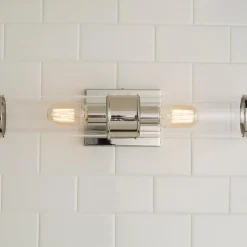 Simple Glass Cylinder Sconce - 2 Light
