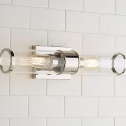 Simple Glass Cylinder Sconce - 2 Light
